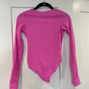 SKIMS Vibrant Pink Long Sleeve Bodysuit